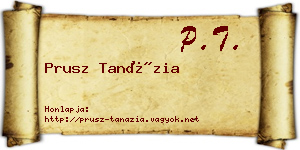 Prusz Tanázia névjegykártya